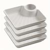 4pcs Plastic Serving Platter Set, 7.3''x6.6'' Sturdy Snack Plate for Sushi, Appetizer, Charcuterie, Potato Chip Dishes, Plates