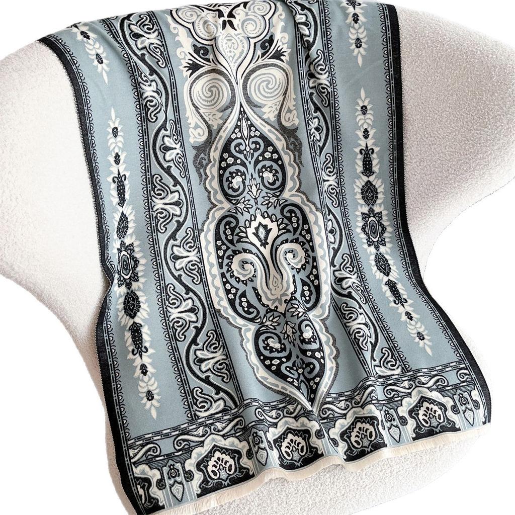 Autumn And Winter Imitation Cashmere Jacquard Retro Cashew Nut Ethnic Style, Women'S Scarf Shawl Dual-Purpose