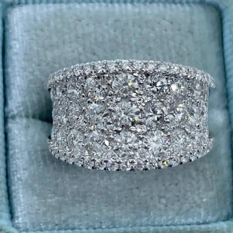 Huitan Women Ring Geometric Shaped Full Sparkling Cubic Zirconia Fashion Wedding Party CopperColor Accessories Noble Jewelry