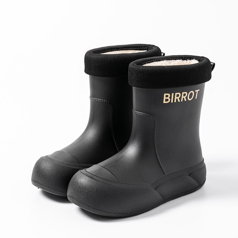 R flat-soled rain boots rain shoes girls short waterproof shoes medium tube Korean version water boots