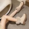 Comemore New Fur Short Thick Bottom Snow Boots Women Round Head Side Zipper Padded Warm Cotton Shoes Platorm Ankle Boots Women