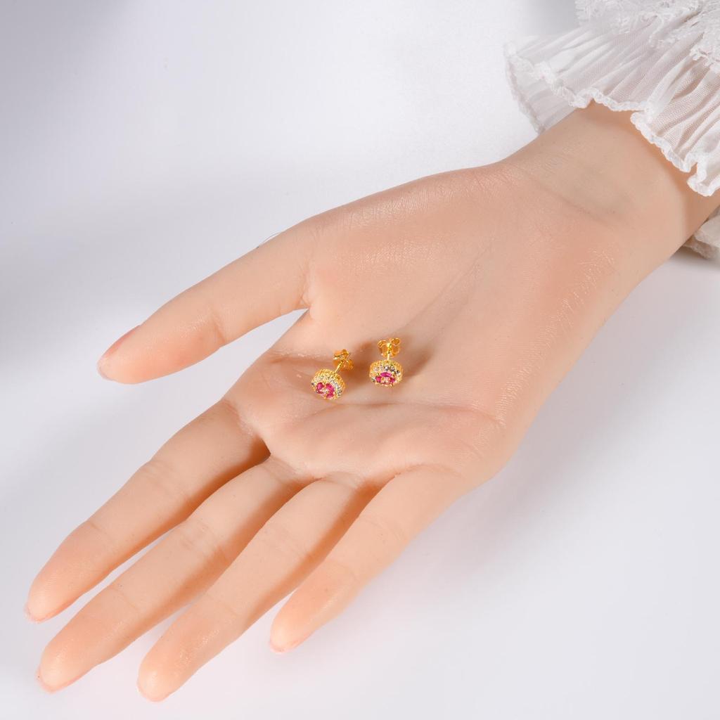 ANDYWEN 925 Sterling Silver Spring Gold Blossom Rainbow CZ Stud Earring Piercing Rock Punk New 2023 Colorful Fine Jewelry