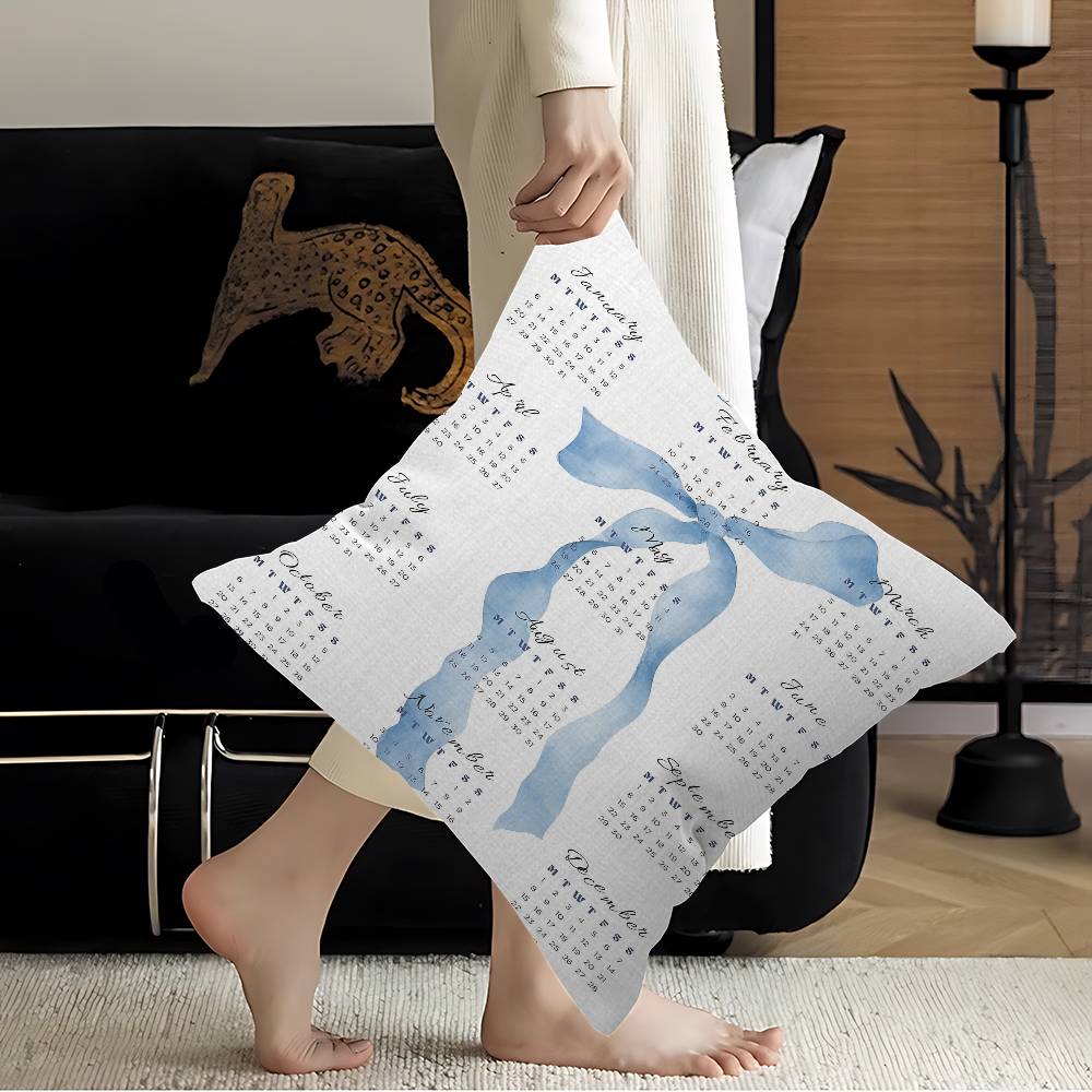Simple INS Blue Bow Stitch Lucky Dragon Pillow Cover Sofa Cushion Cover Home Room Decoration Children Gift