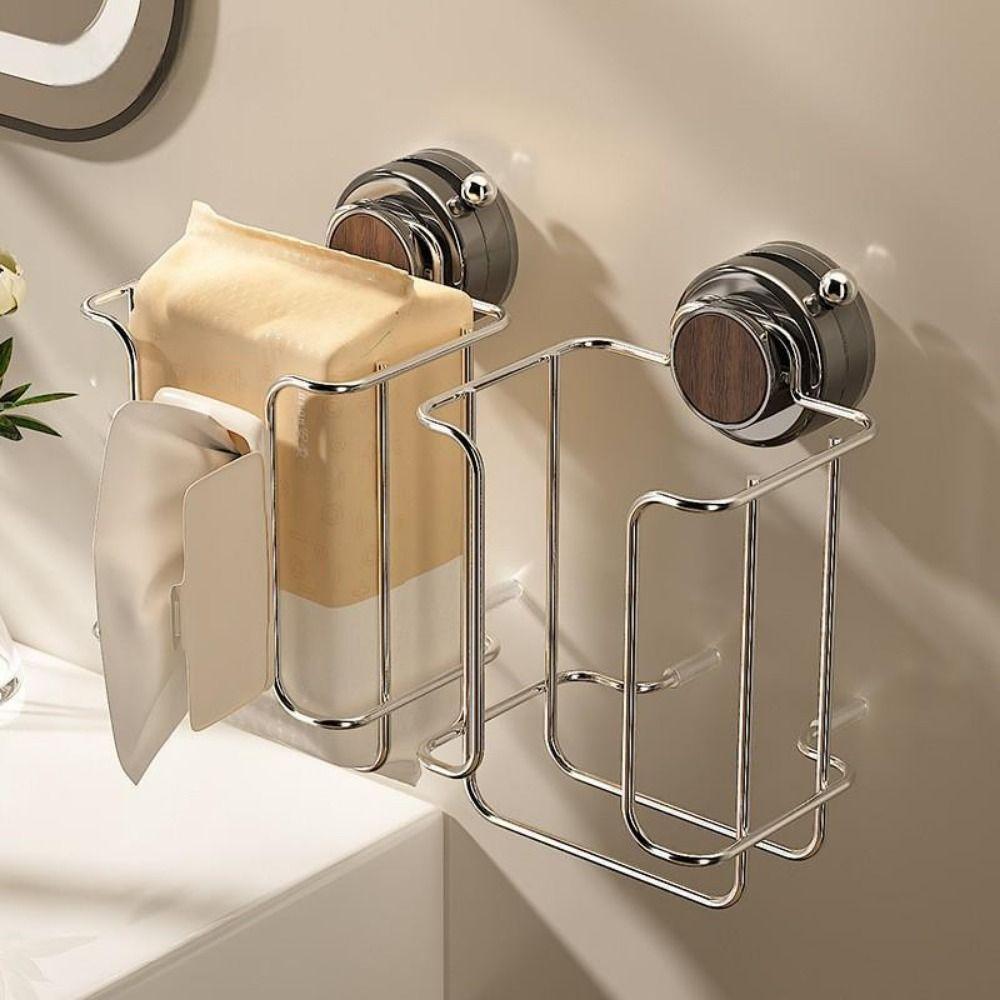 Suction Cup Wet Tissue Holder Punch-Free Wipes Paper Storage Box Toilet Use