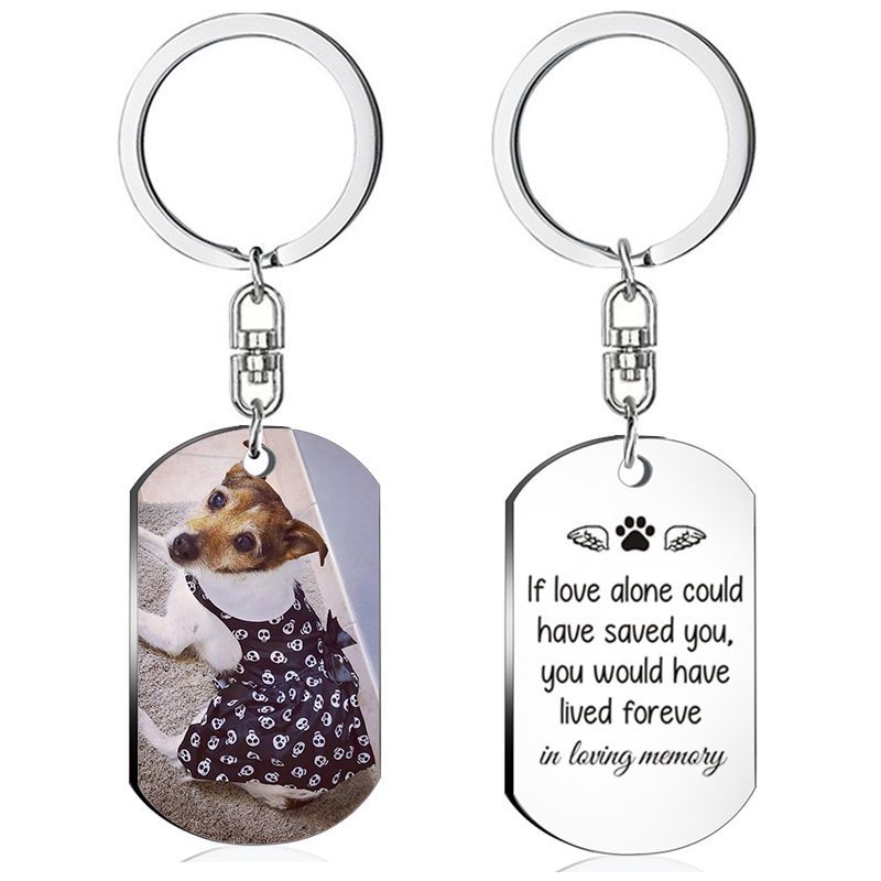 Free Entgraved Dog Tag Double Side Printed Custom Collar Tag Personalized Logo Cat Pet Name Photo Tag Stainless Steel Pet ID Tag