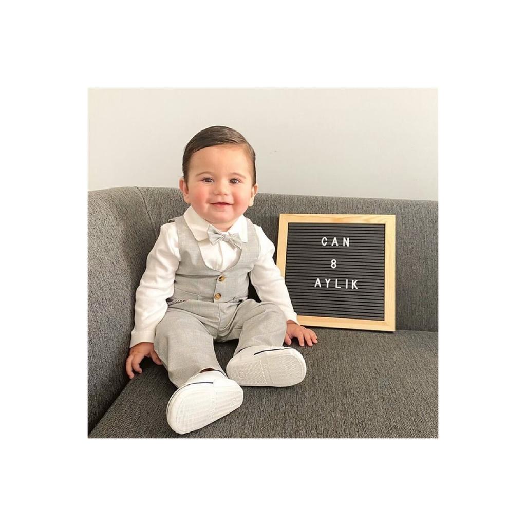 Miniropa Plain Black 3-piece Baby Set With Bow Tie And Vest