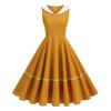 Vintage Navy Style Maxi Dress With Color Block Details For Casual Travel