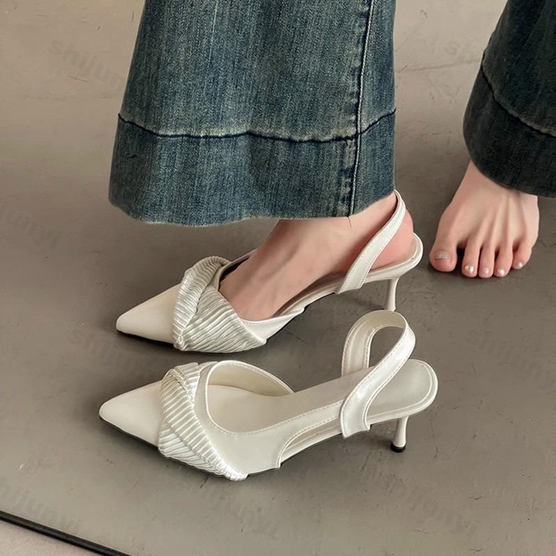 Fashion Fashion Pointed Thin Heeled Single Shoes for Women 2025 Summer Elegant Fashion Versatile Shallow Mouth Sandals Comfortable Pumps