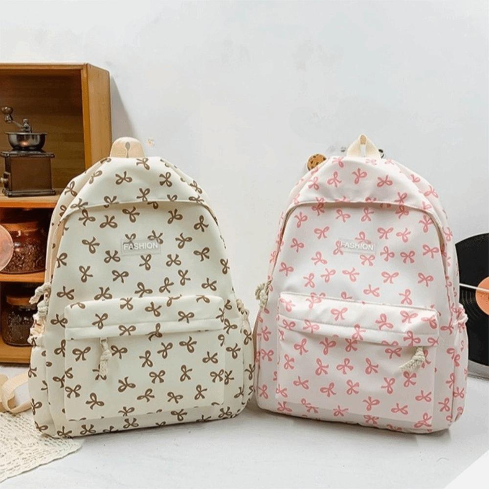 Nylon Bow Backpack Lightweight Teenagers Shoulder Bag Students School Bag  Junior High School