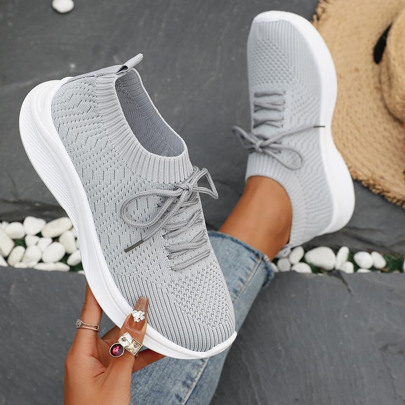Fashion Lightweight Non Slip Sports Shoes for Women 2025 New Breathable Knit Mesh Casual Sneakers Woman Thick Sole Outdoor Sports Shoes
