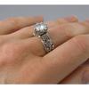 Sanjie Ring, Simple and Versatile Zircon Ring for Men and Women, Accessories Retro Flower Shape Diamond Ring