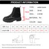Fashion Patent Leather Thick Sole Ankle Boots Women Fashion Lace Up Zipper Black Platform Boots Woman Comfy Plus Size Motorcycle Shoes