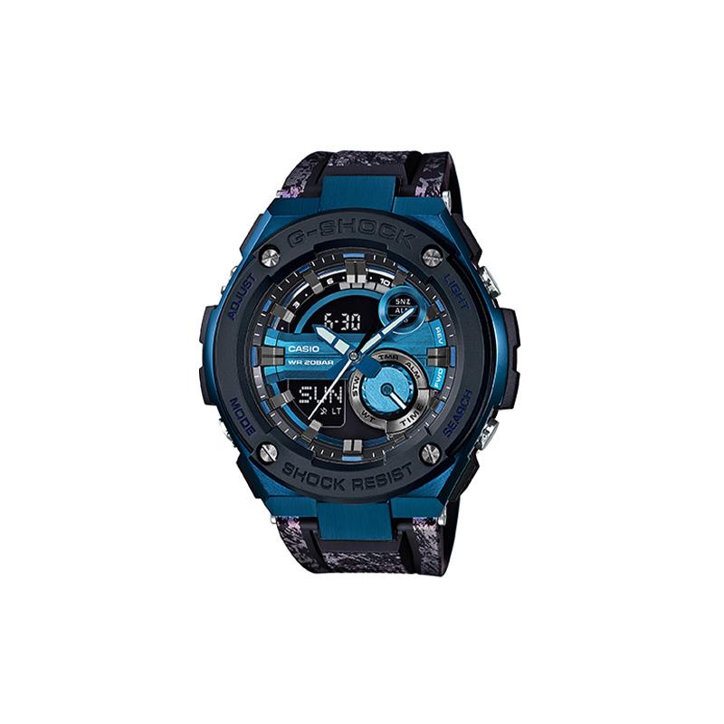 

Casio shock-proof structure, multiple colors, quartz movement, leather strap, Japanese and Korean watches, men s watches, blue dial GST-200CP-2AER синій