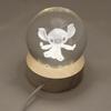 Anime Stitch Crystal Ball Mini Night Wooden Lamp Warm Light/7 Colors Desk Decoration Room Boy Girl Birthday Gifts 3D LED Round Sensory Compression