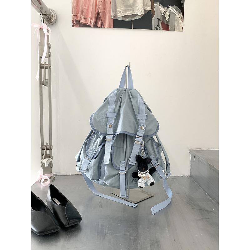 

Backpack Large Capacity Light Travel Niche Summer Wind Simple Female College Student Travel Backpack синій