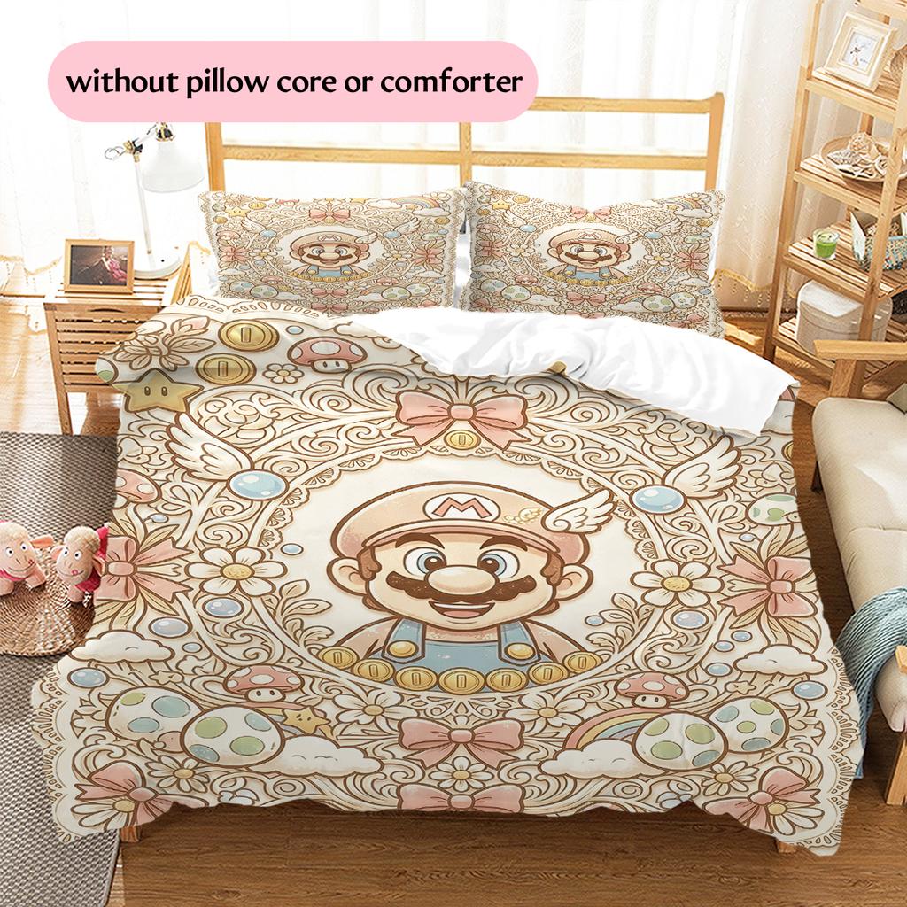 Mario Retro Duvet Cover & Pillowcases, Mario Fan Nostalgic Bedding, Perfect Gift.chl