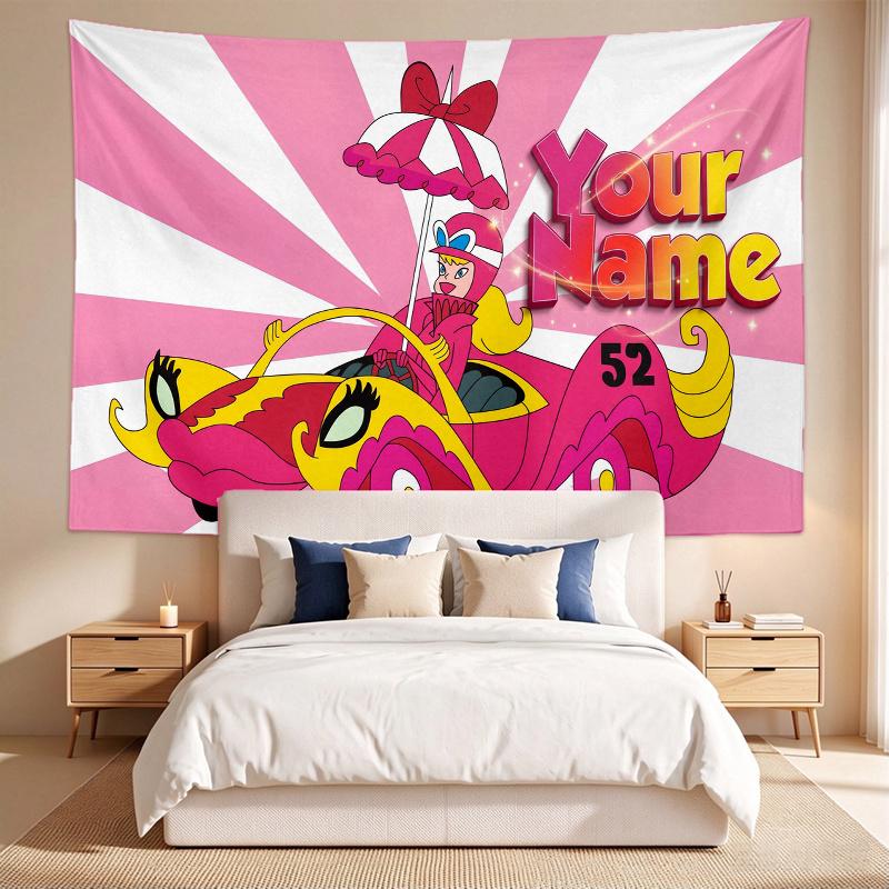 Penelope Pitstop (1) Custom Name Tapestry Wall Hanging Tapestry Wall Art Decor for Bedroom Living Room