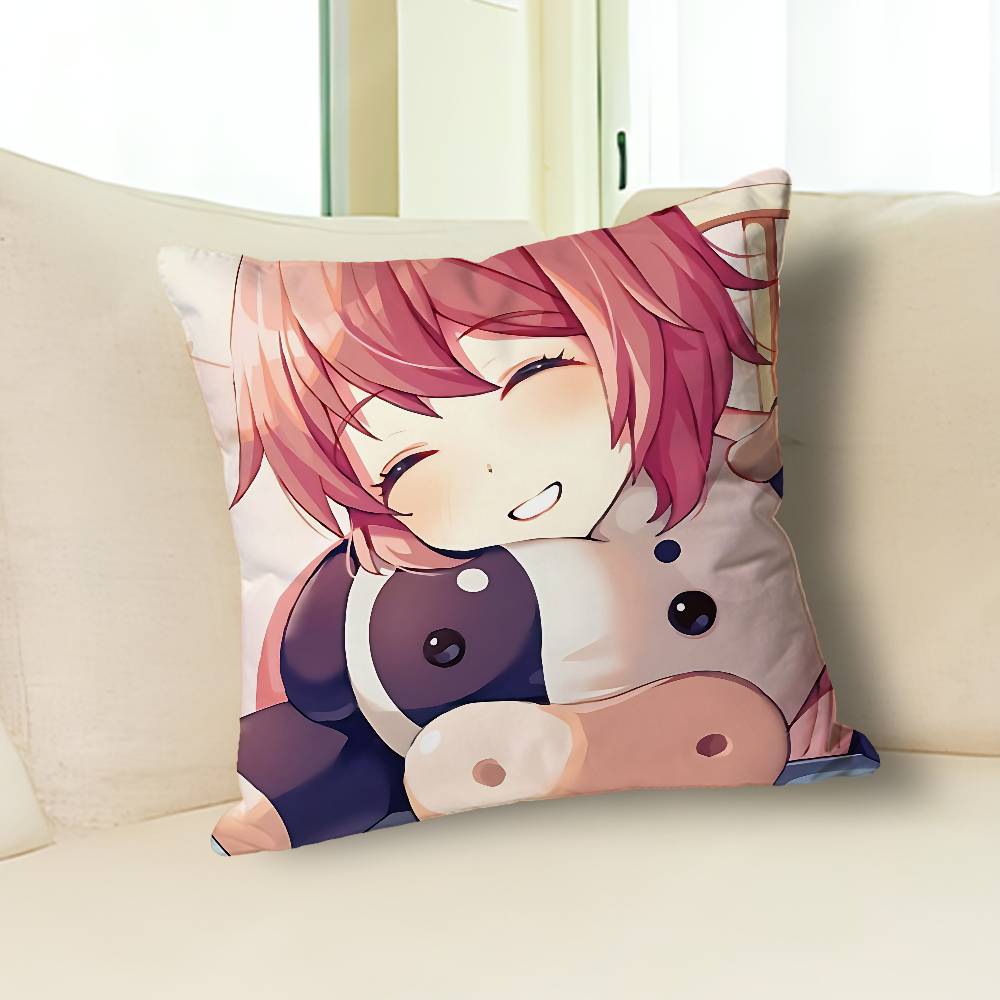 Cute S-Sayoris DDLC Pillow Cases for Bedroom Living Room Sofa Home Decor Polyester Cushion Cover with Zipper