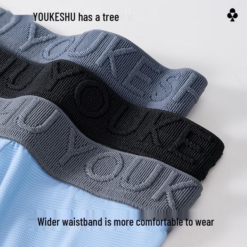 Youkeshu Men's Ice Silk Antibacterial Boxer Briefs