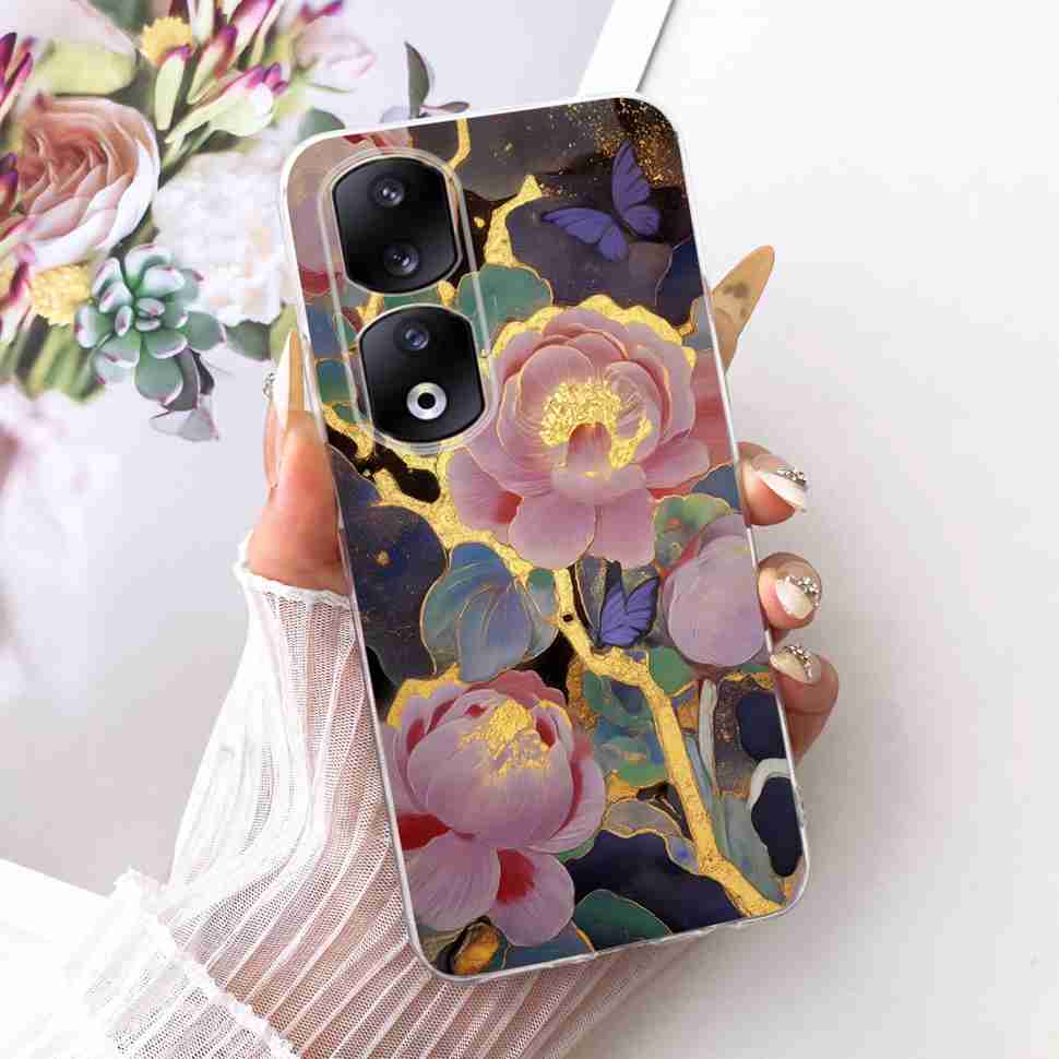 Funda para Honor 90 Pro 5G 6.78" Moda Mariposa Pintada Silicona TPU Cubierta Trasera Para Honor 90Pro 90 PRO 5G REP-AN00 Fundas para Teléfono