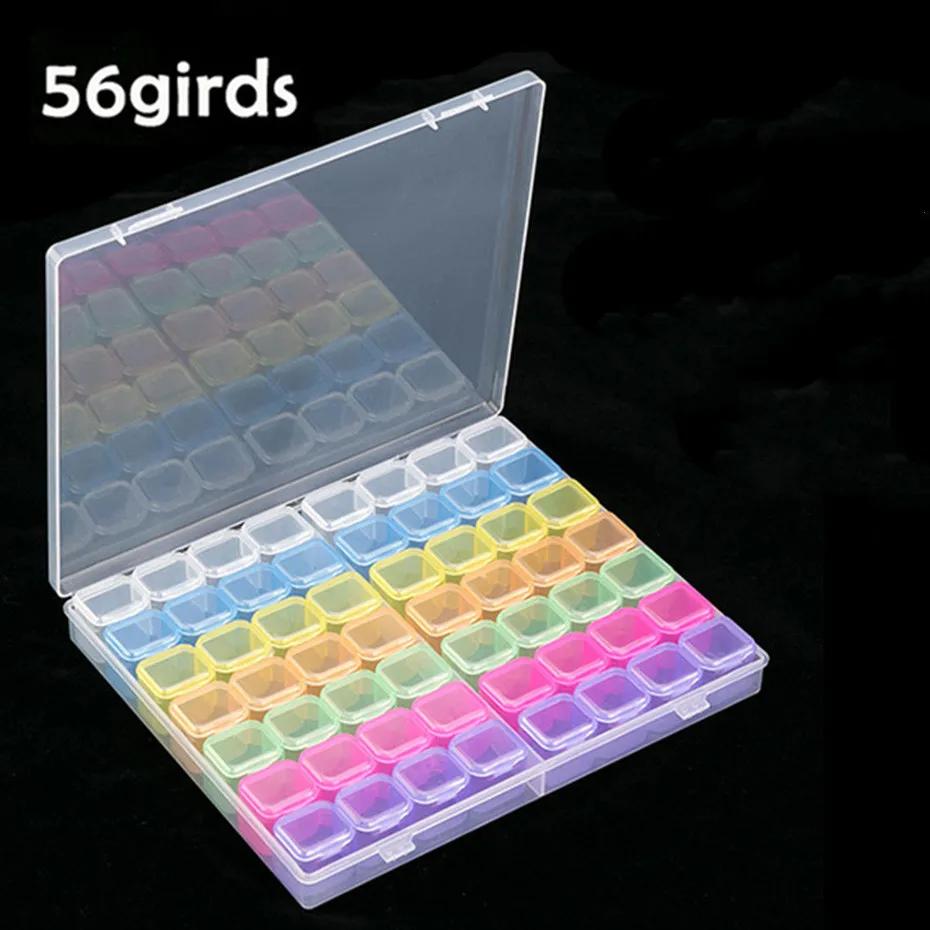 28/56 Grids DIY Diamond Painting Tools Storage Box Diamond Embroidery Accessories Organizer Case Painting Storage Containers