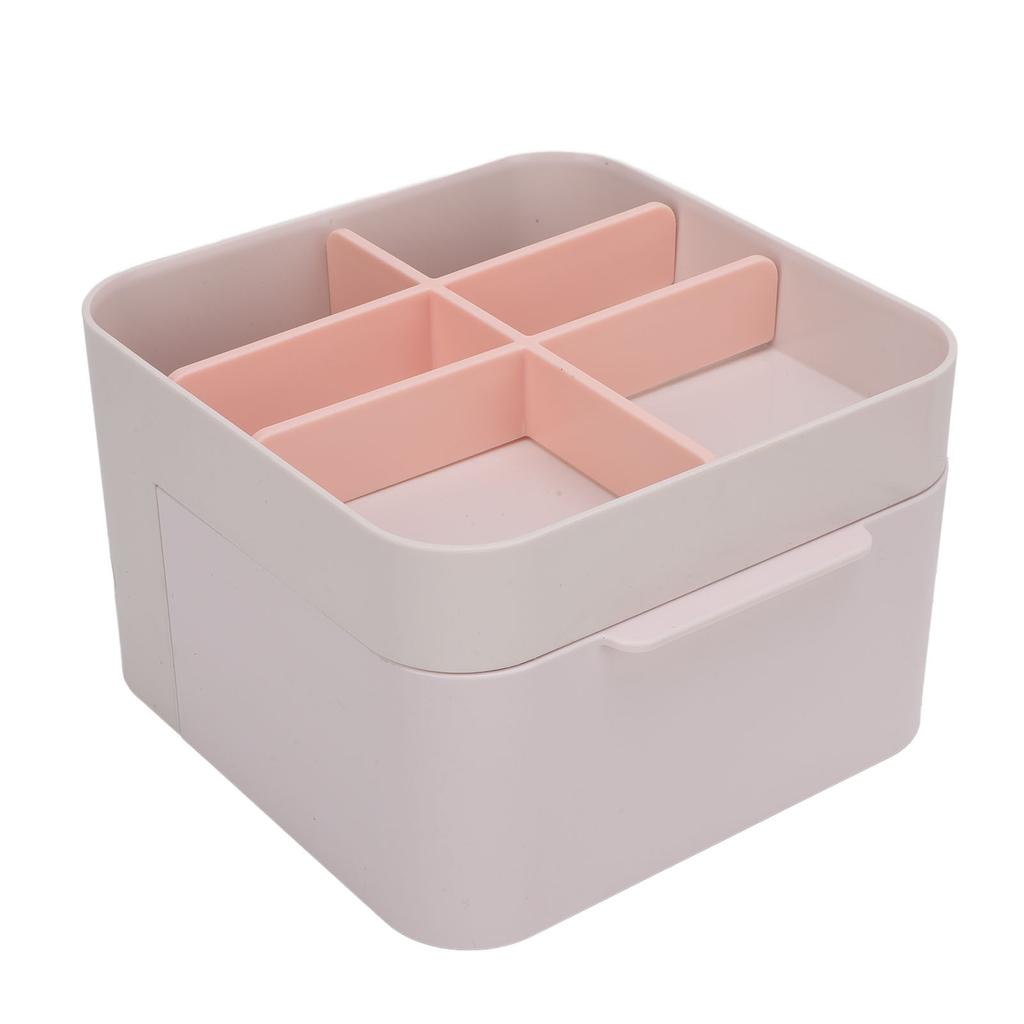 Cosmetic Storage Box Organizer with Drawer Lid Desktop Countertop Makeup Lipstick Brushes Case Holde