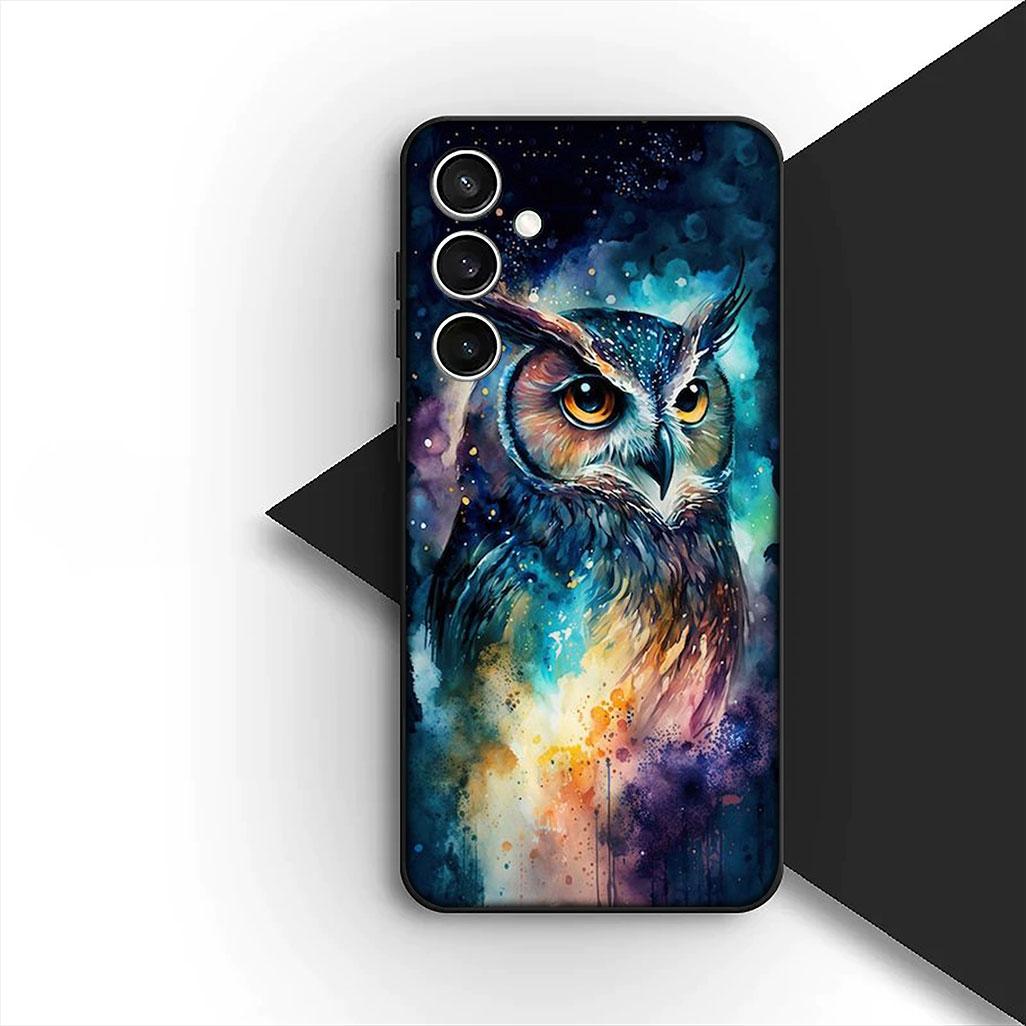 

Soft Cover for Samsung Galaxy S20 S22 S21 FE Ultra Plus A07 A17 A15 A16 A25 A57 A37 Casing Phone Case Wallpaper Owl Bird Galaxy A07