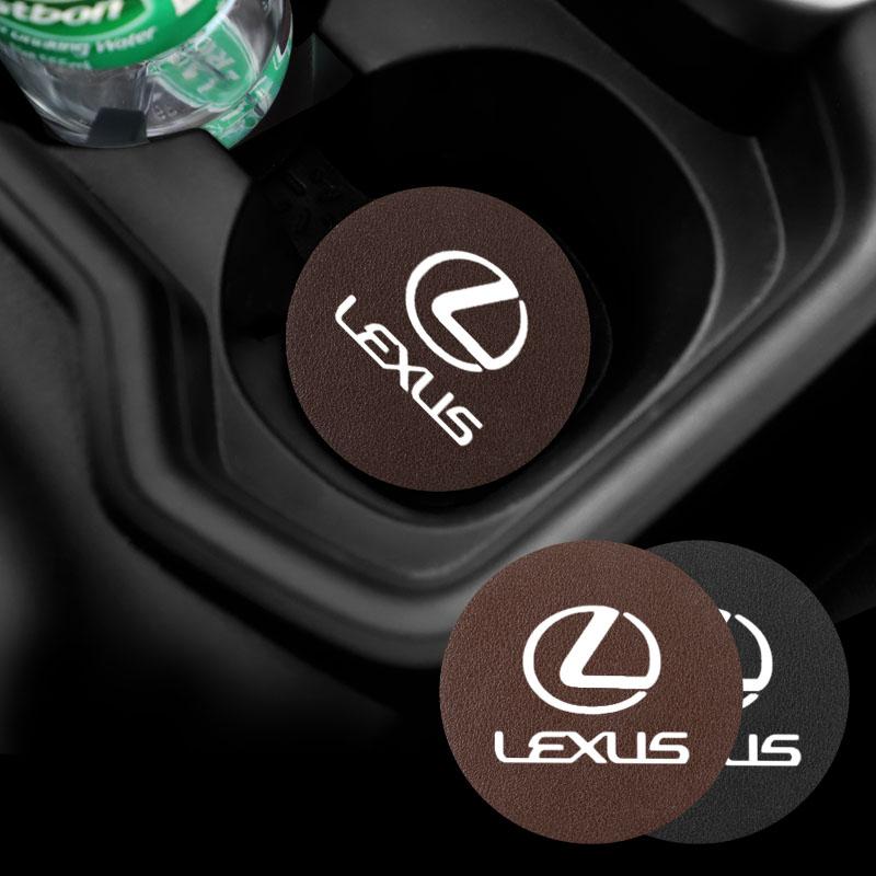 2026 Hot Interior Stickers 2Pcs Car Interior Coaster Water Cup Anti-slip Pad Decorate Mat For Lexus F SPORT ES UX 300e GS GX IS ADV1