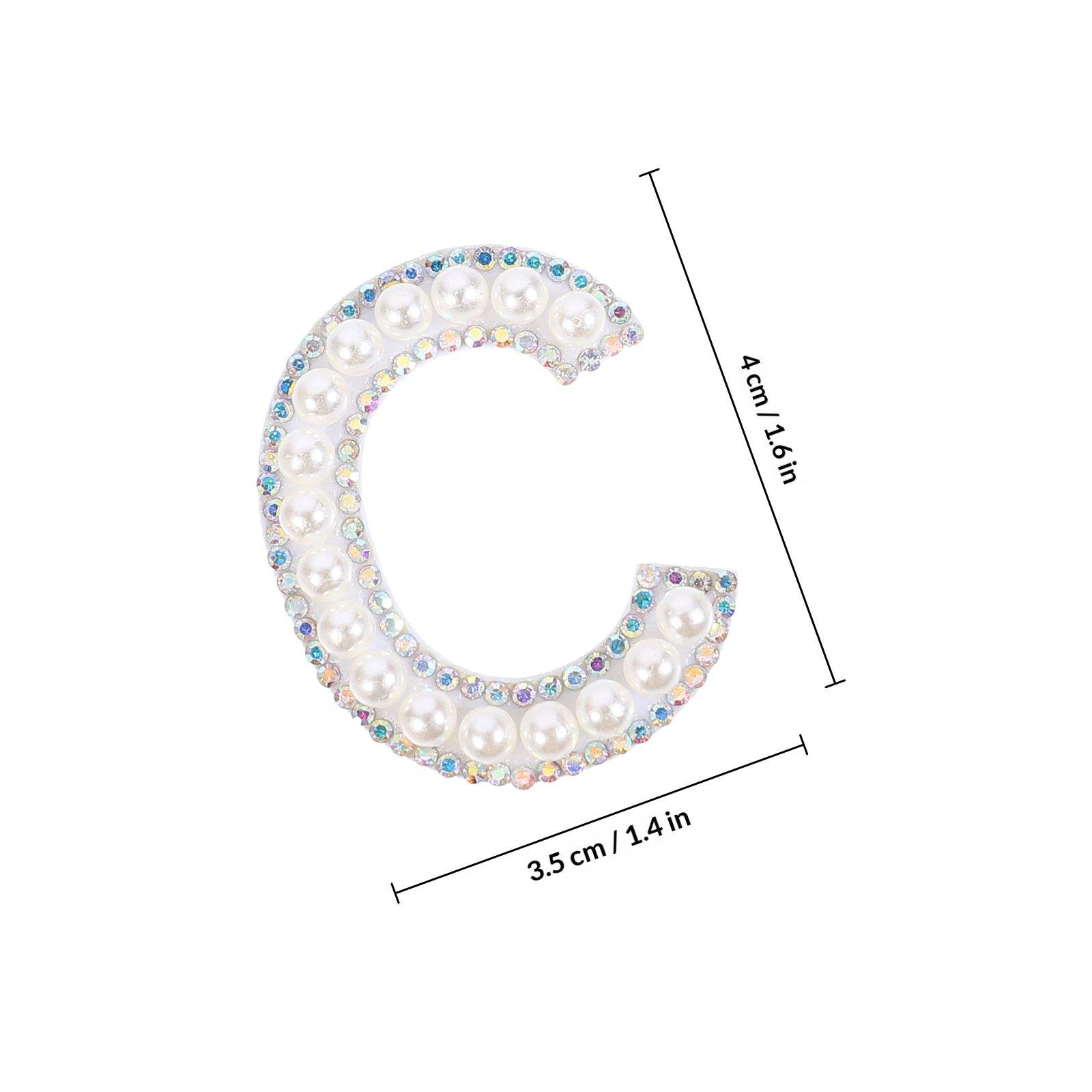 

26Pcs Pearl Rhinestone Alphabet Patches DIY Iron on Sewing Applique Craft Decoration Clothing Bag Repair Accessories
