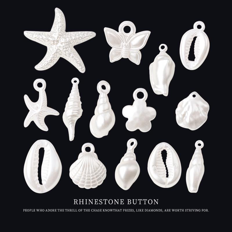 Hand-Sewn Irregular White Conch Shell Decorative Buttons for Skirts and Shirts