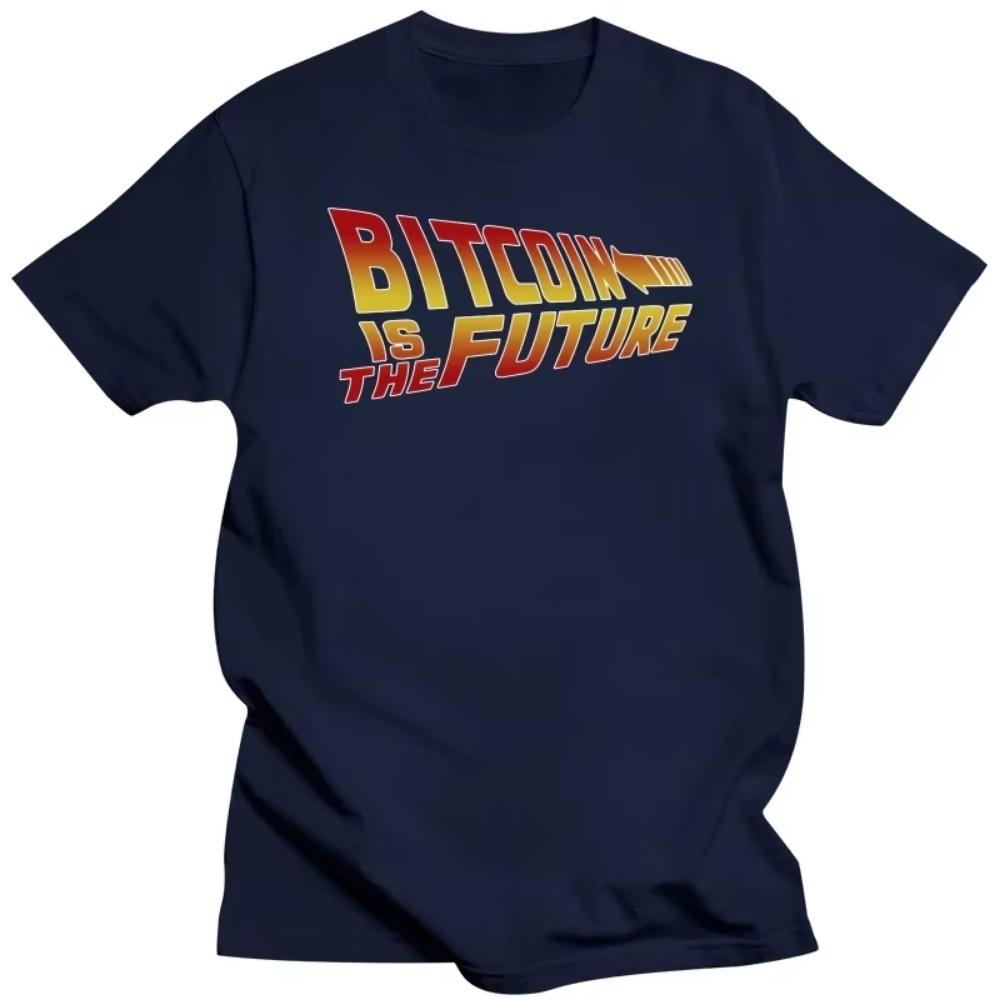 Cool Bitcoin Is The Future T Shirt Men O-neck Short Sleeve BTC Crypto Currency Blockchain Tee Tops Cotton Streetwear Tshirt