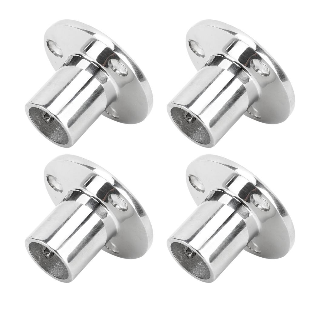 4 Pcs Hand Rail Round Base 1 Inch 316 Stainless Steel Corrosion Resistance Hand Railing Fitting for