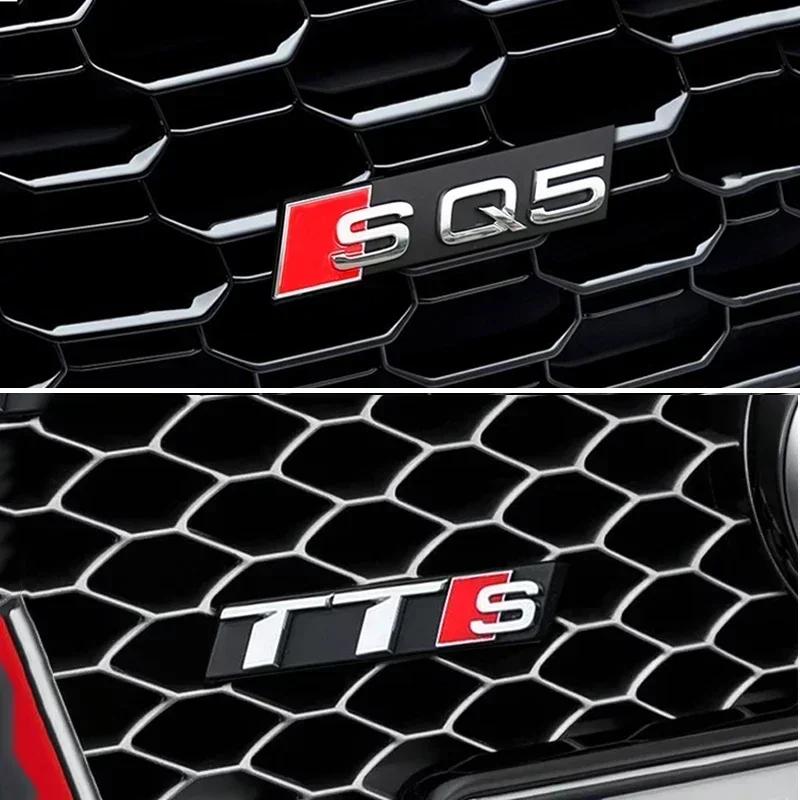 ABS Car Styling Front Grille Emblem Badge for hot SQ3 SQ5 SQ7 SQ8 RSQ3 RSQ5 RSQ7 TTS TTRS Black Logo Auto Retrofit Accessories