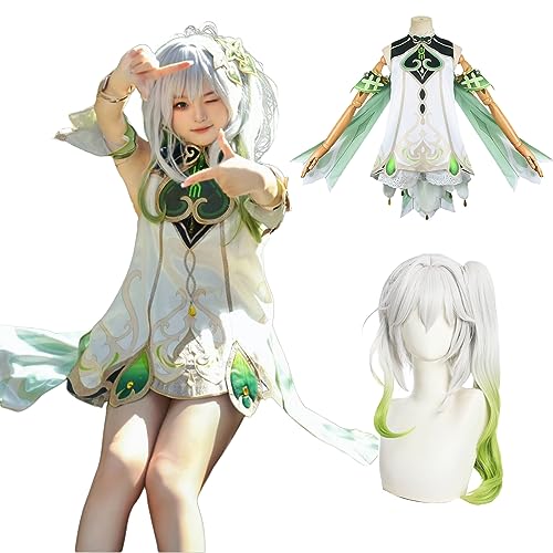 

[NOKIJP] Костюм для косплея Genshin Impact Нахиды с париком для детей, Сумеру Сиракуса Джока, Косплей Genshin Impact, Демон Кусанари, Глава Мудрости, G