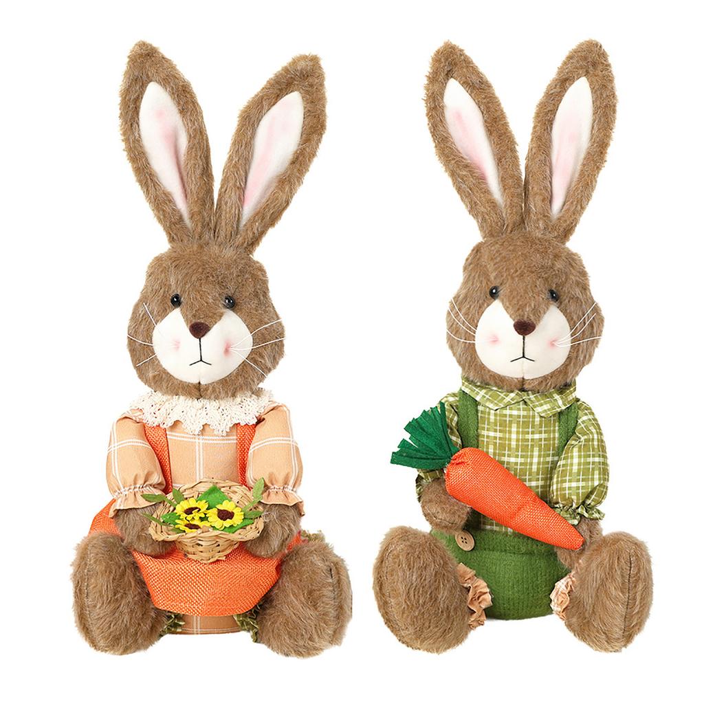 Easter Bunny Party Decor Realistic Ornament Handmade Home Store Decoration Country Retro Style Gift Window Display Prop