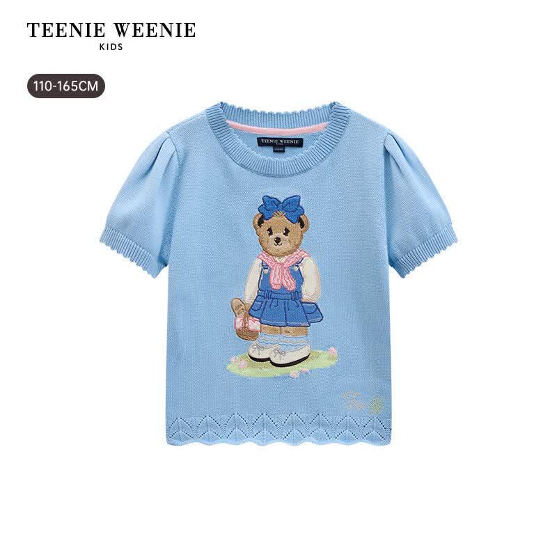 Teenie Weenie Kids' Girls' Playful Bubble Short Sleeve Pullover Sweater