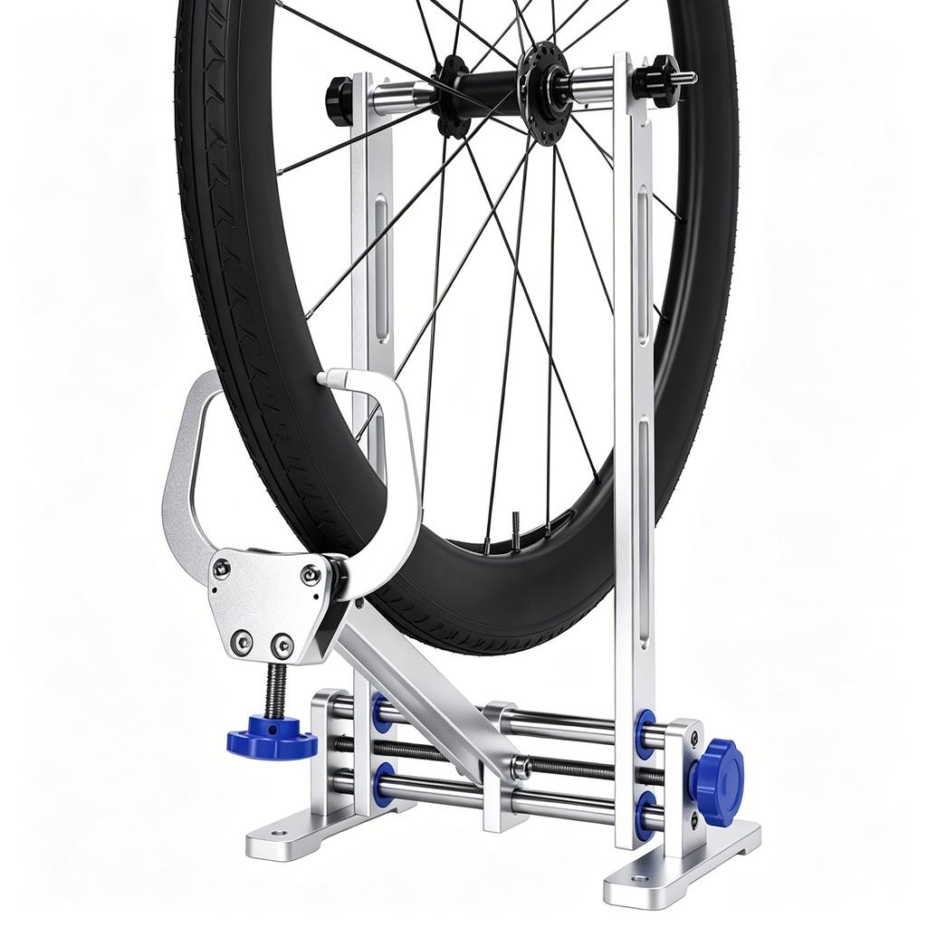 Bike Wheel Truing Stand for 16  29  Wheels Professional Alignment Tool with Heavy Duty Base Blue