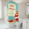 TU Christmas Shower Curtain Set Waterproof Festive Holiday Decor Merry Xmas Bathroom Fabric Backdrop Farmhouse Style
