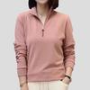 Spring and Autumn Women's Stand Collar Plus Size Fleece Base Shirt  Warm Solid Color Pullover Long Sleeve T-Shirt Outwear