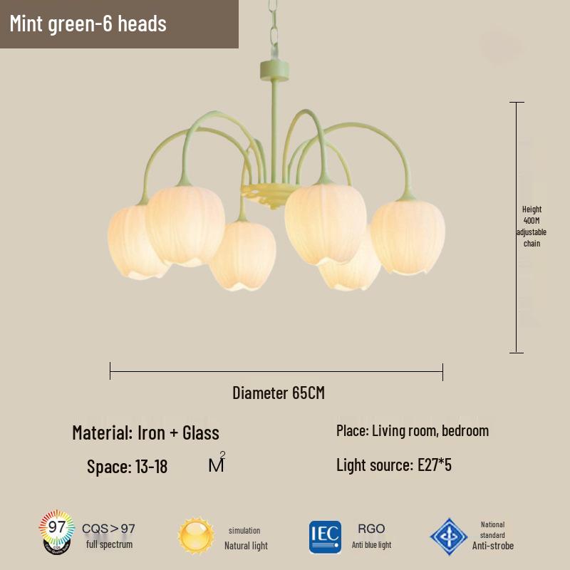 Modern Minimalist Cream Style Chandelier - Tulip Design for Living Room, Bedroom, or Dining Area