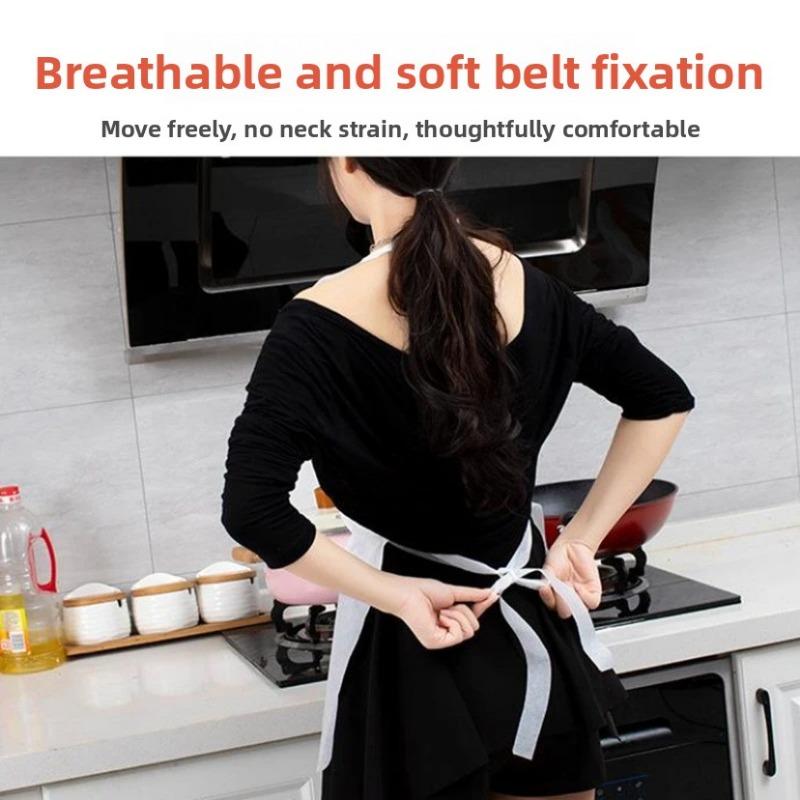 Disposable Non-woven Fabric Apron, Breathable and Thickened Heart-shaped Apron, Family Dining, Barbecue and Catering Apron