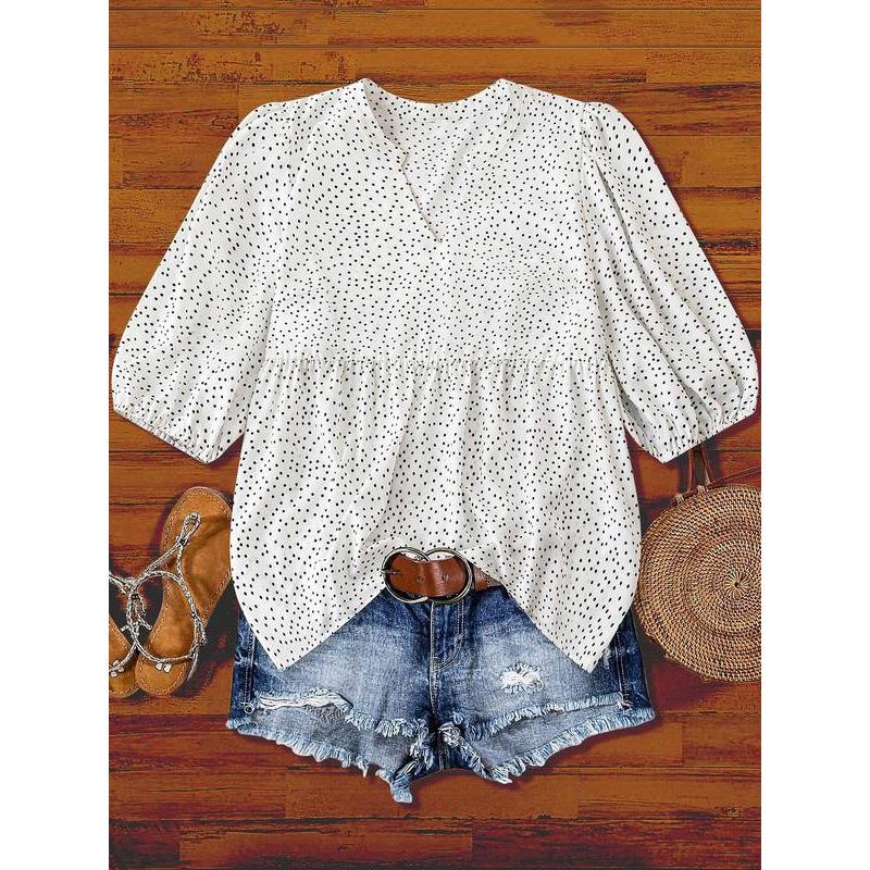 

Plus Size Women s Age-Reducing Shirt - Large Size, Cross-Border 3XL білий