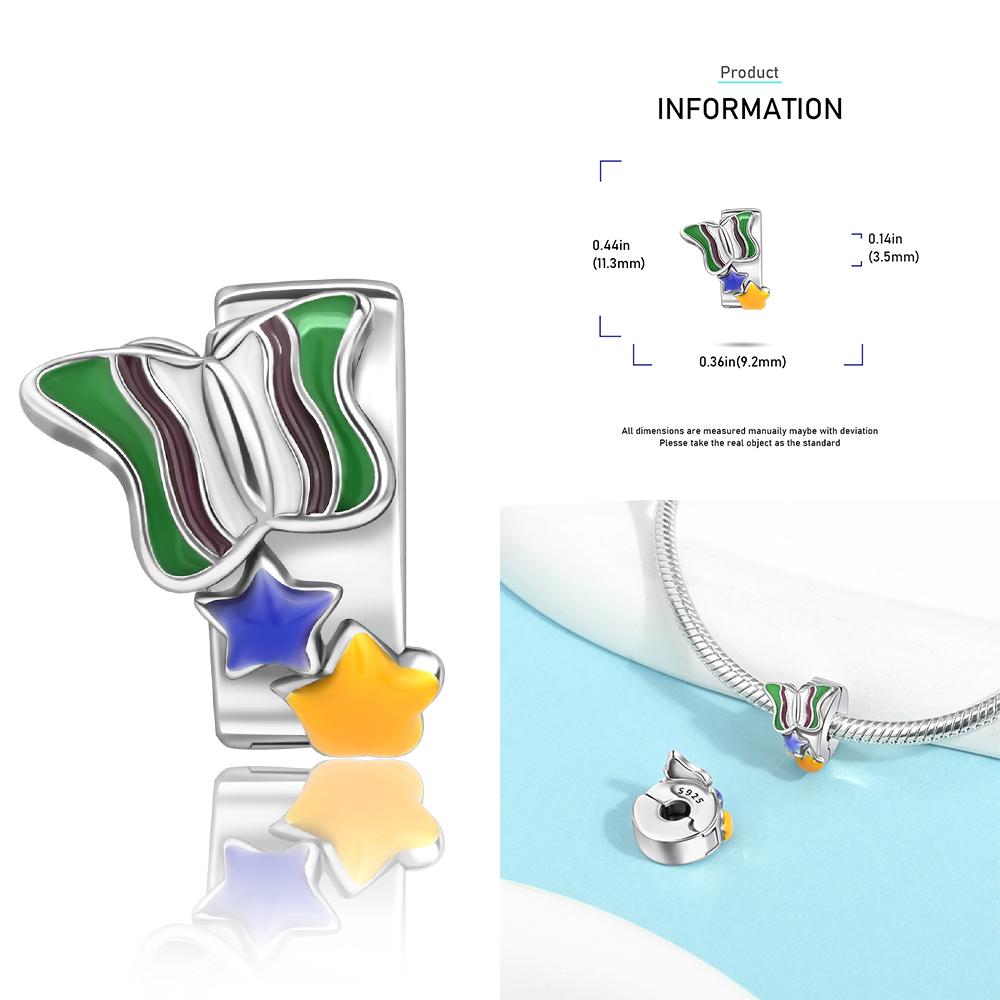 Zircon Heart Clip Charms Flower Clover Charm Copper Sea Turtle Beads Fit Diy Original Bracelet Jewelry