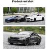 Model samochodu ze stopu BMW M8 w skali 1/32, Dźwięk i światło, Akcja sprężynowa, Zabawka do pokoju zabaw dla dzieci i przedmiot kolekcjonerski