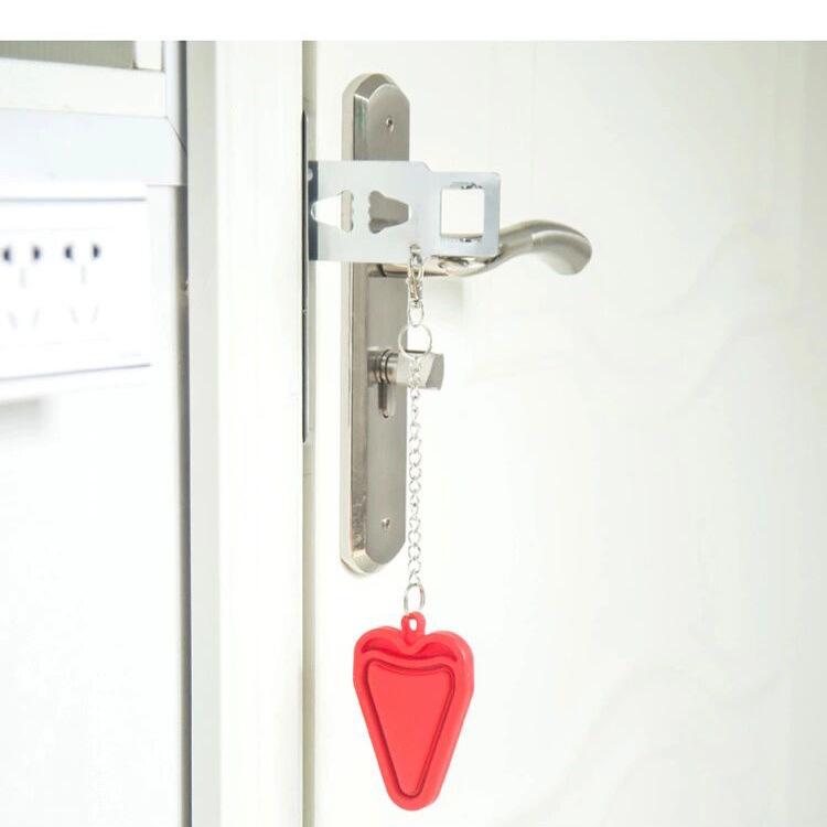 Portable Double-Hole Door Latch Lock - Anti-Theft Security Door Blocker for Hotel Rooms