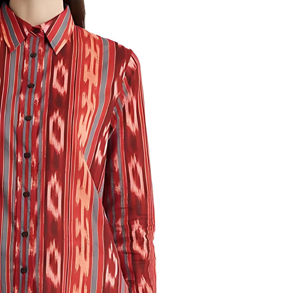 Polo Ralph Lauren SS23 Patterned Long Sleeve Shirt Women Shirts Red 200909237-001