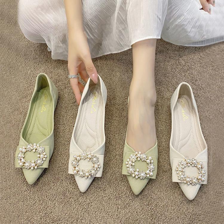 Women In Flat Shoes Spring Versatile Simplicity Shoes For Women Sneakers Shoes For Women Flats Shoes White Women Shoes