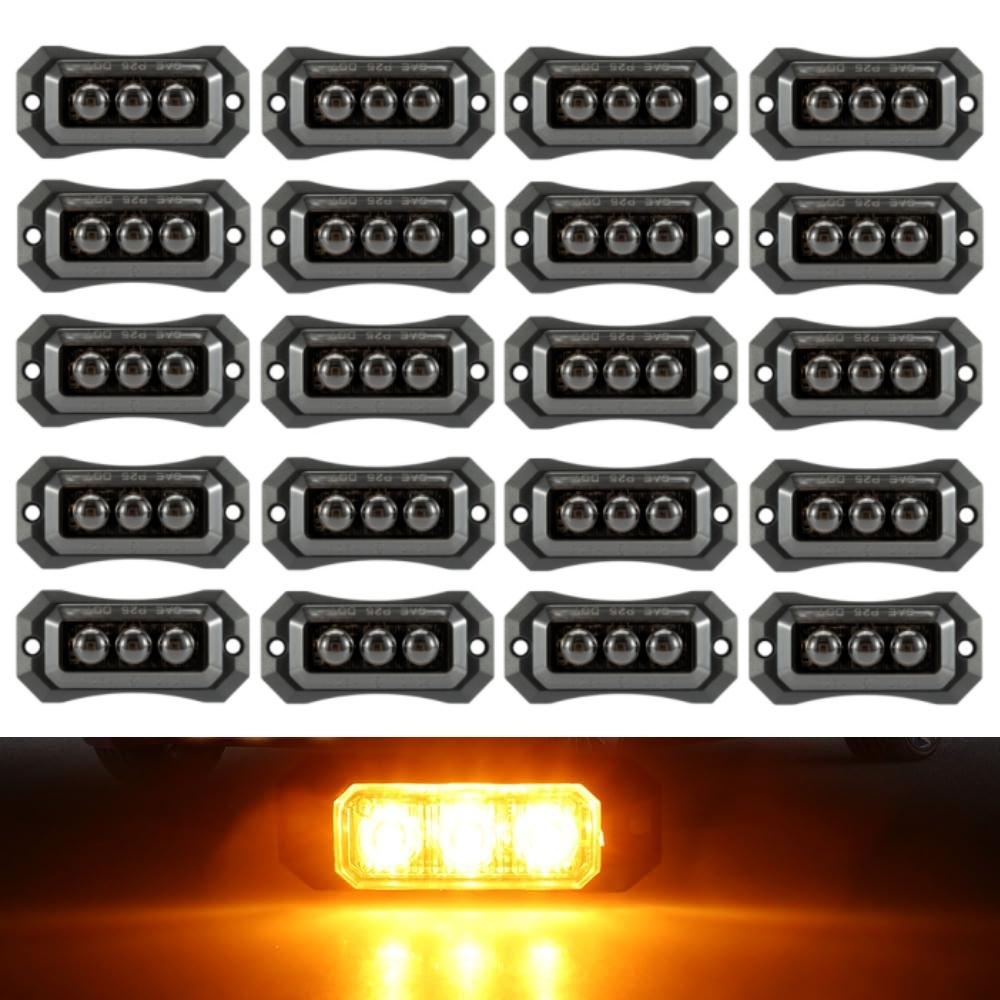 20PCS Truck Lighting LED Side Marker Boat Trailer Lights 3LED Clearance Lights Assembly LED Light Truck 24v 12v