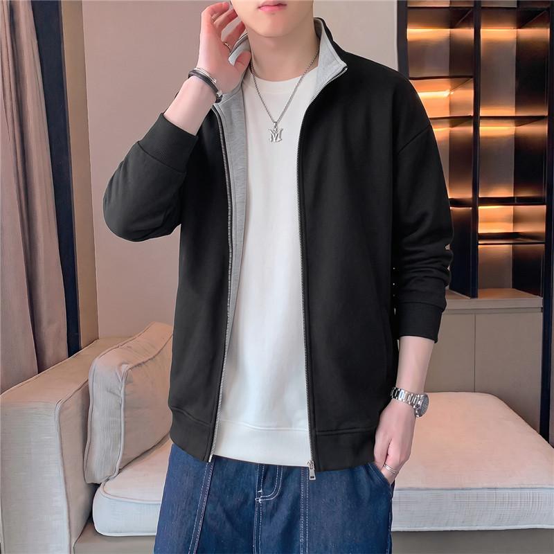 Stand Collar Cardigan Casual Sweatshirt Men's Jacket Coat Tops Men