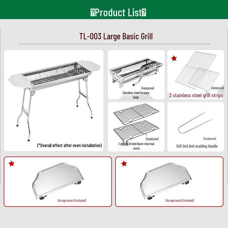 Zhichu Portable Folding Outdoor Charcoal BBQ Grill